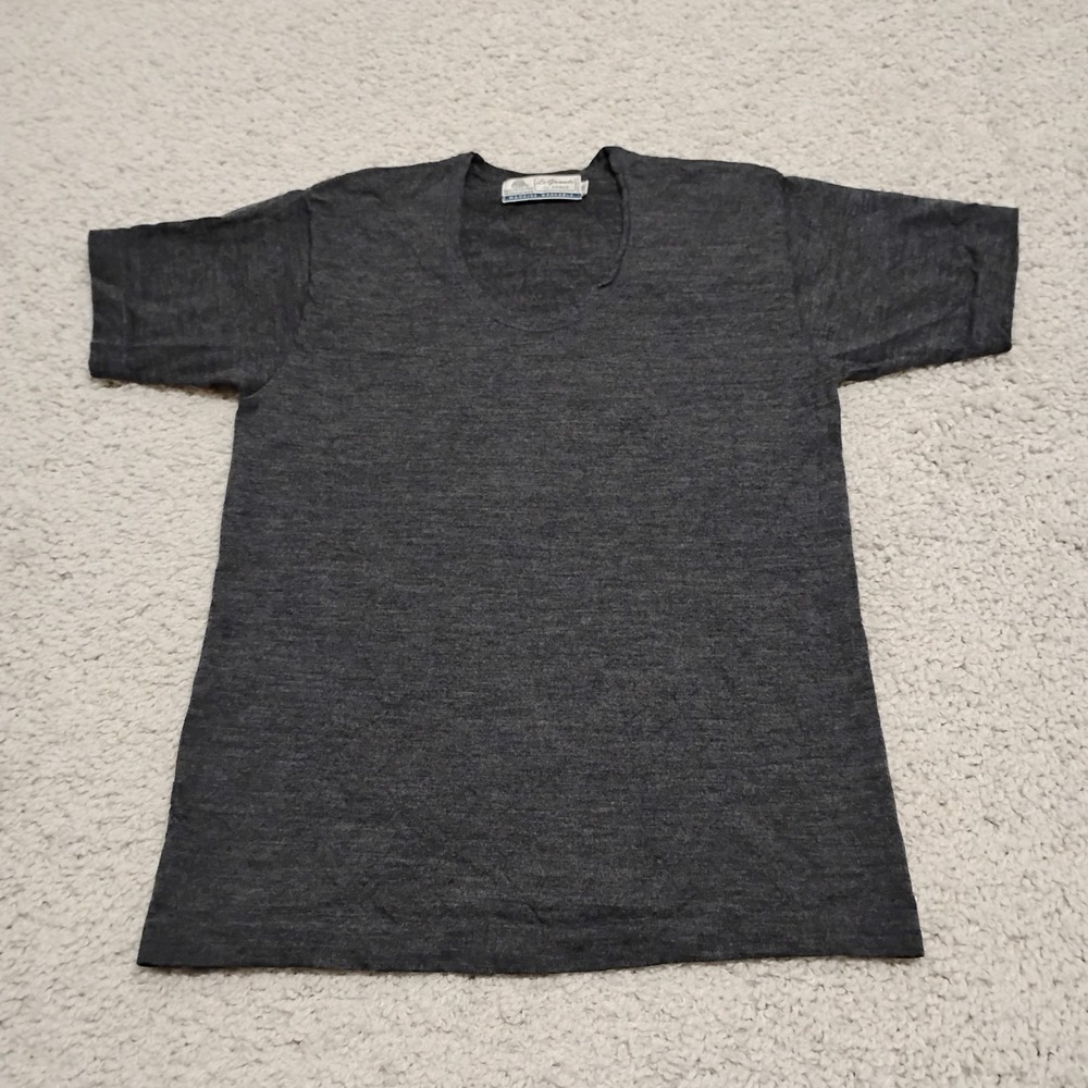 Vintage Woolmark Shirt Mens M (18x26) Base Layer Scoop Hiking Merino Wool 80s
